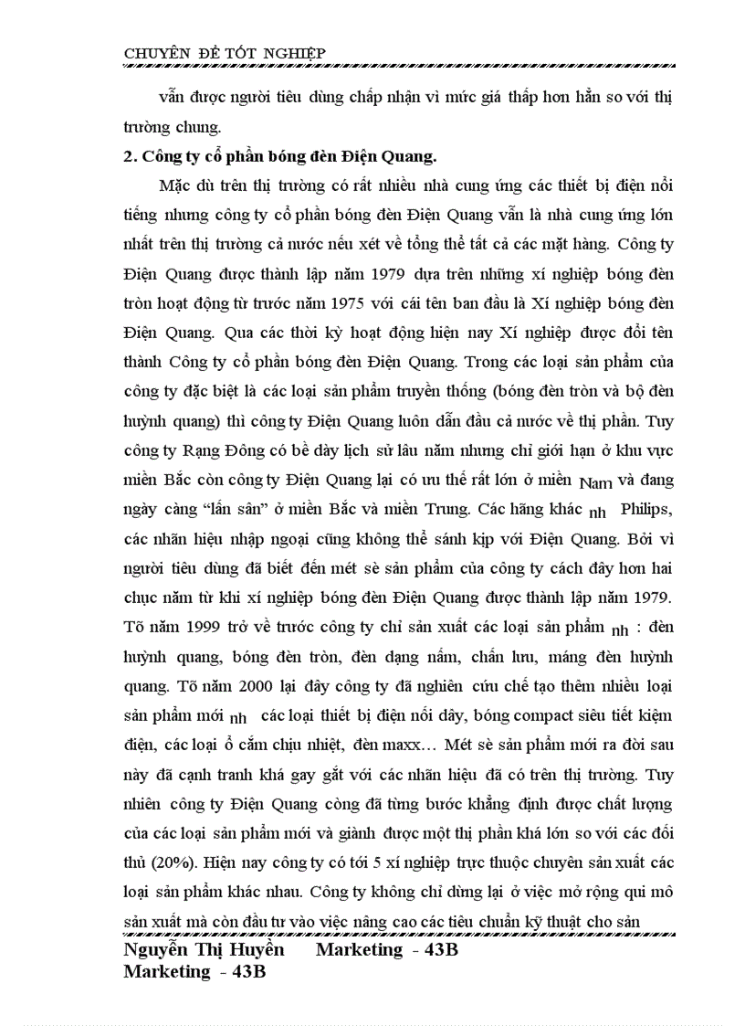 image for page Hoàn thiện chiến lược sản phẩm của Công ty cổ phần bóng đèn Điện Quang