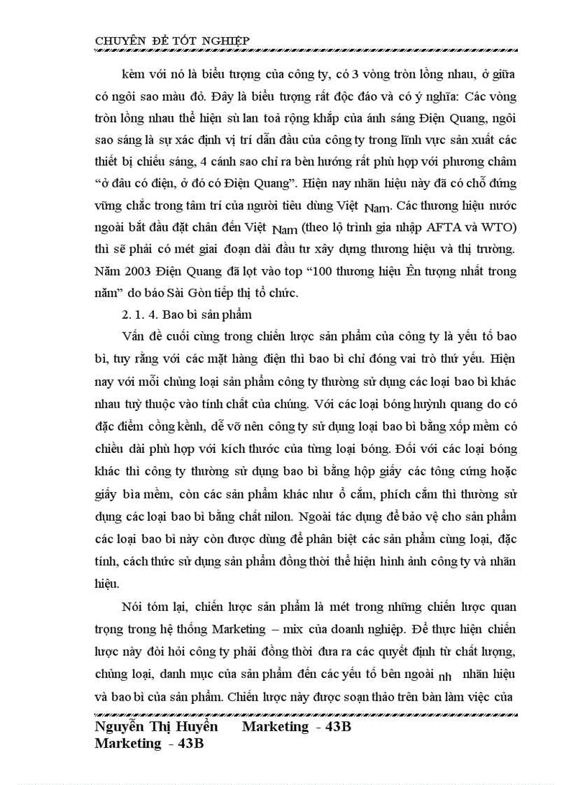 image for page Hoàn thiện chiến lược sản phẩm của Công ty cổ phần bóng đèn Điện Quang