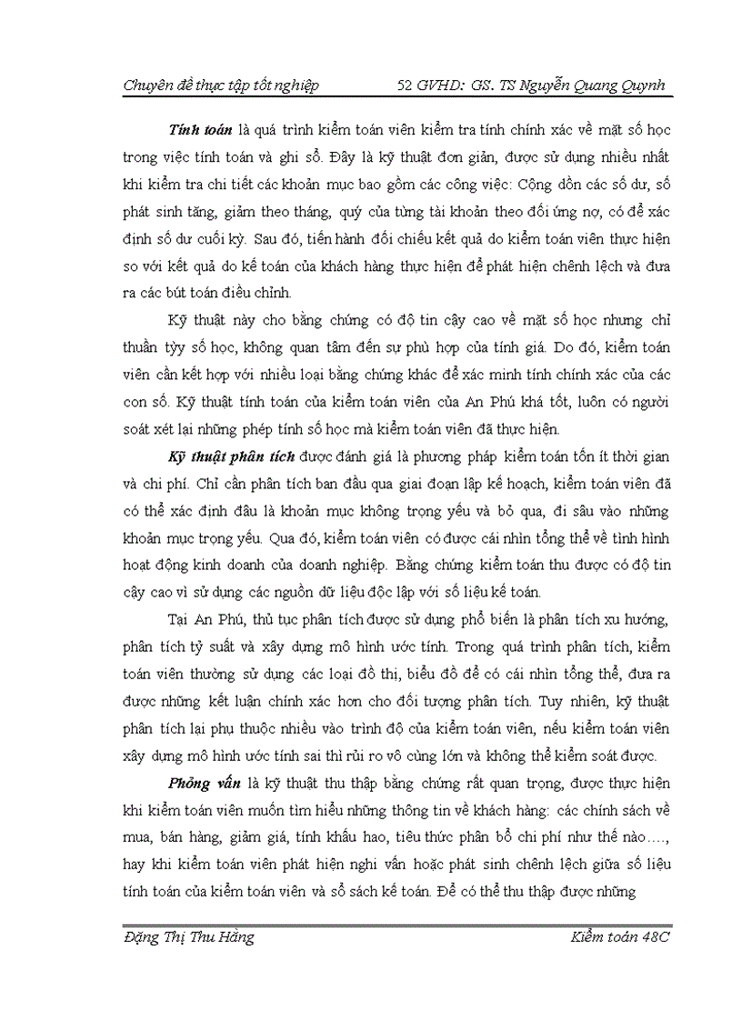 image for page Vận dụng các kỹ thuật thu thập bằng chứng kiểm toán trong kiểm toán báo cáo tài chính do cễng ty tnhh kiểm toán an phú thực hiện