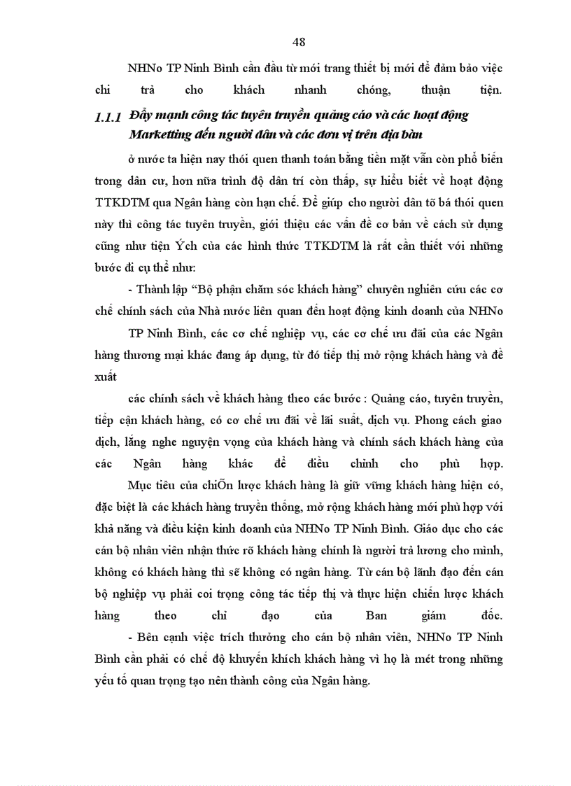 image for page Hoàn thiện và phát triển dịch vụ TTKDTM thông qua việc mở và sử dụng tài khoản tiền gửi thanh toán tại NHNo TP Ninh Bình