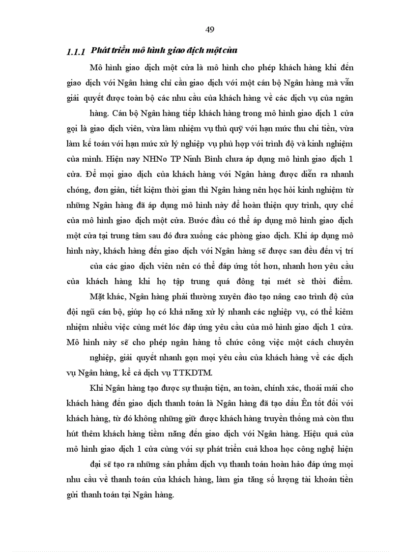 image for page Hoàn thiện và phát triển dịch vụ TTKDTM thông qua việc mở và sử dụng tài khoản tiền gửi thanh toán tại NHNo TP Ninh Bình