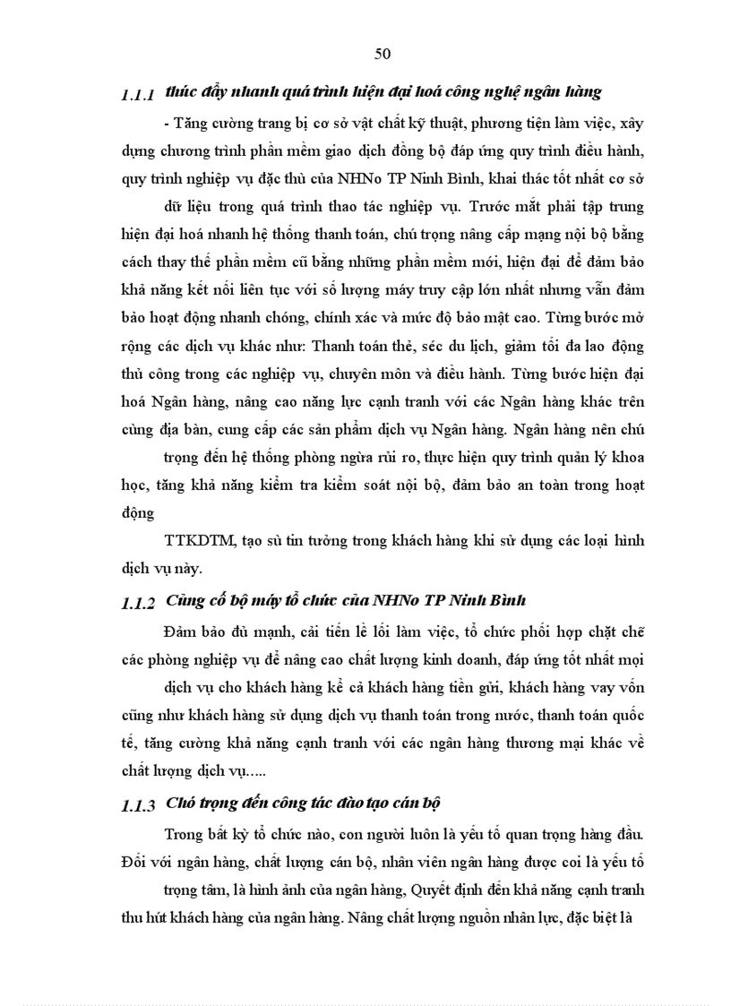 image for page Hoàn thiện và phát triển dịch vụ TTKDTM thông qua việc mở và sử dụng tài khoản tiền gửi thanh toán tại NHNo TP Ninh Bình