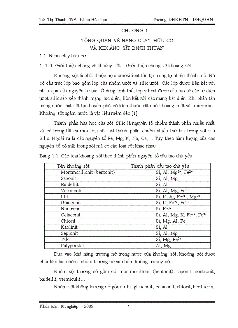 image for page Nghiên cứu chế tạo clay nanocomposit từ khoáng sét Bình Thuận, polyacrylamit và việc ứng dụng nó trong lĩnh vực màng phủ