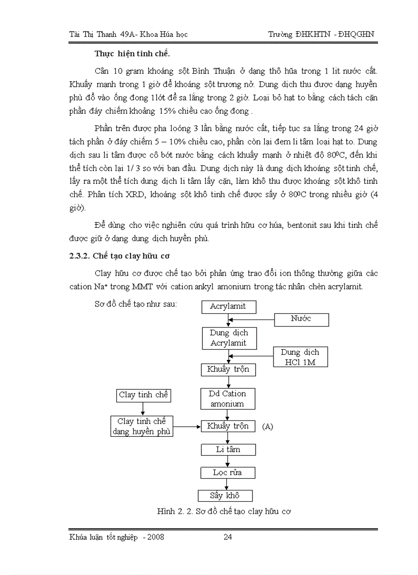 image for page Nghiên cứu chế tạo clay nanocomposit từ khoáng sét Bình Thuận, polyacrylamit và việc ứng dụng nó trong lĩnh vực màng phủ
