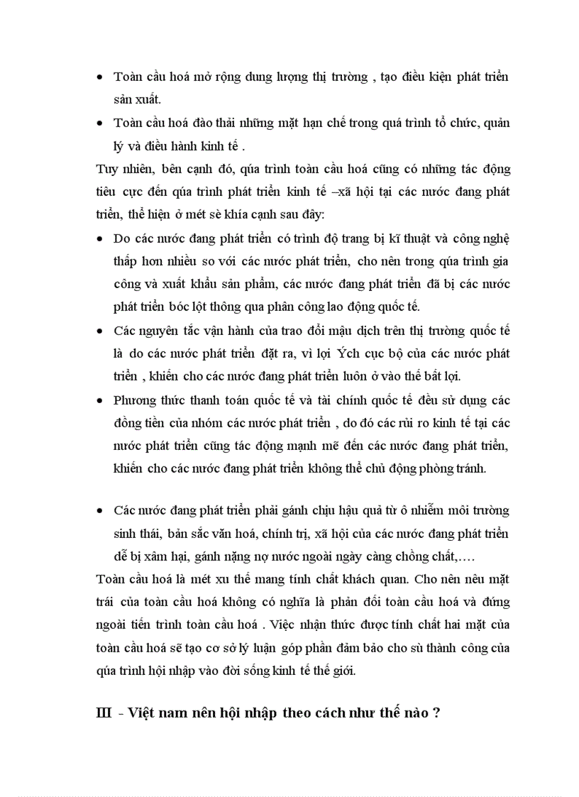 image for page Toàn cầu hoá kinh tế vừa là cơ hội vừa là thách thức