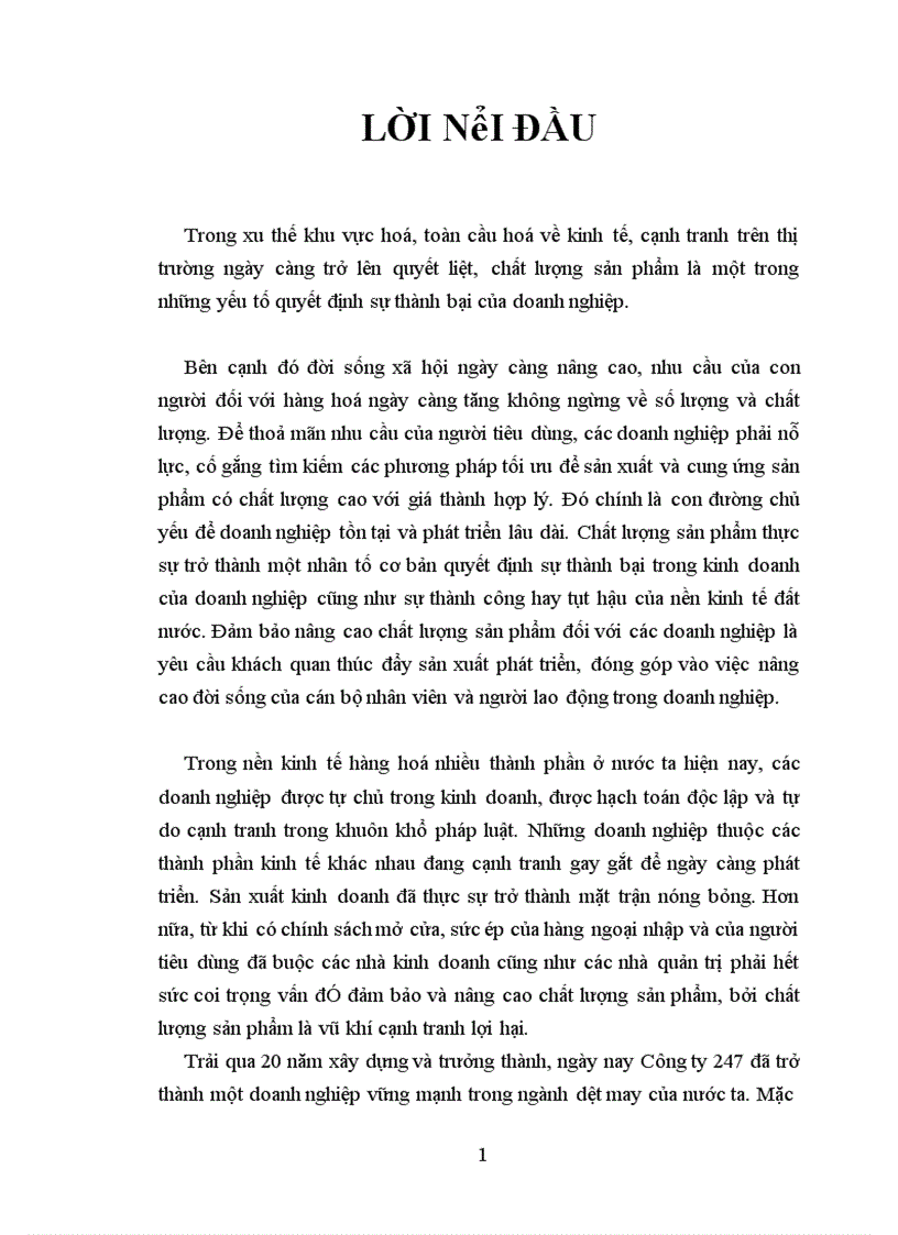 Một số giải phỏp nhằm hoàn thiện công tác quản lý chất lượng sản phẩm ở công ty 247.