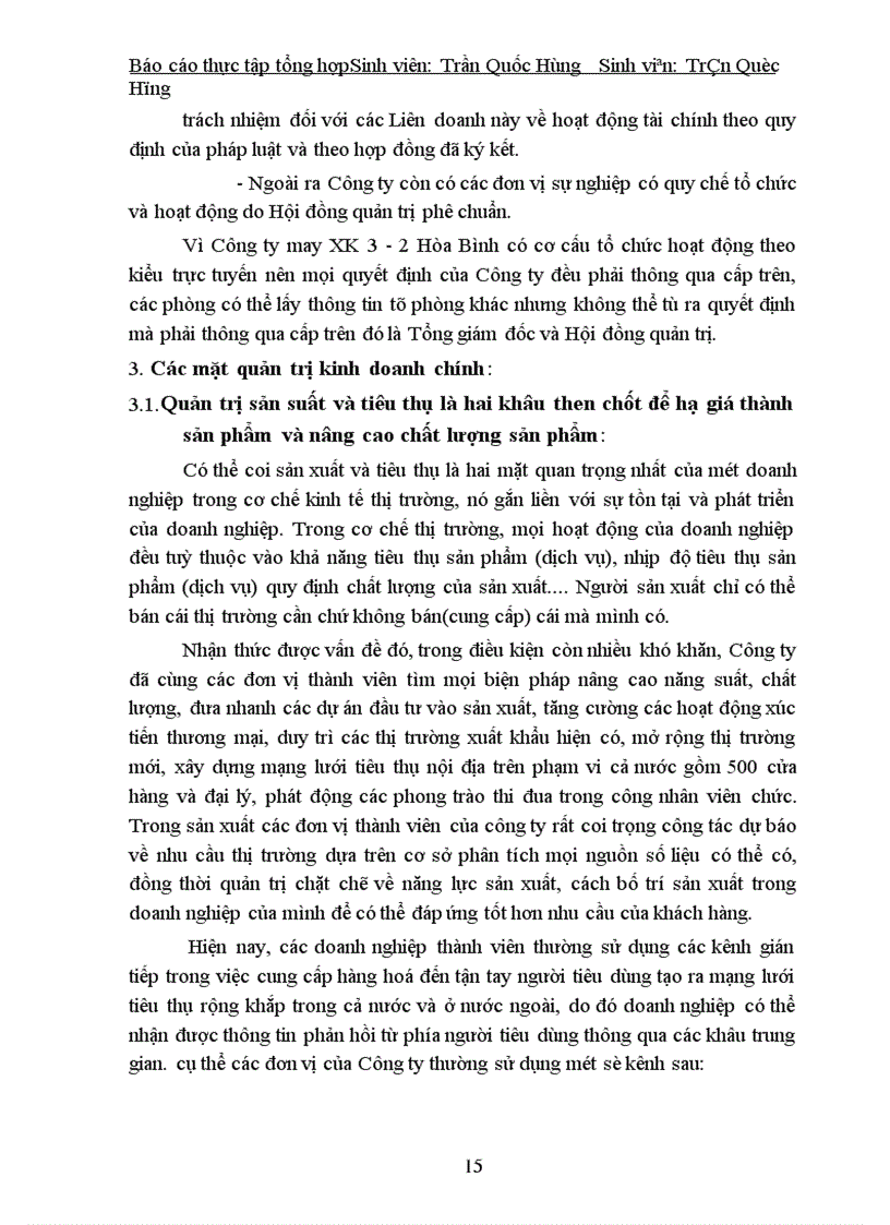 image for page Tình hình hoạt động kinh doanh của công ty may XK 3-2 Hòa Bình trong 5 năm 1996- 2001.