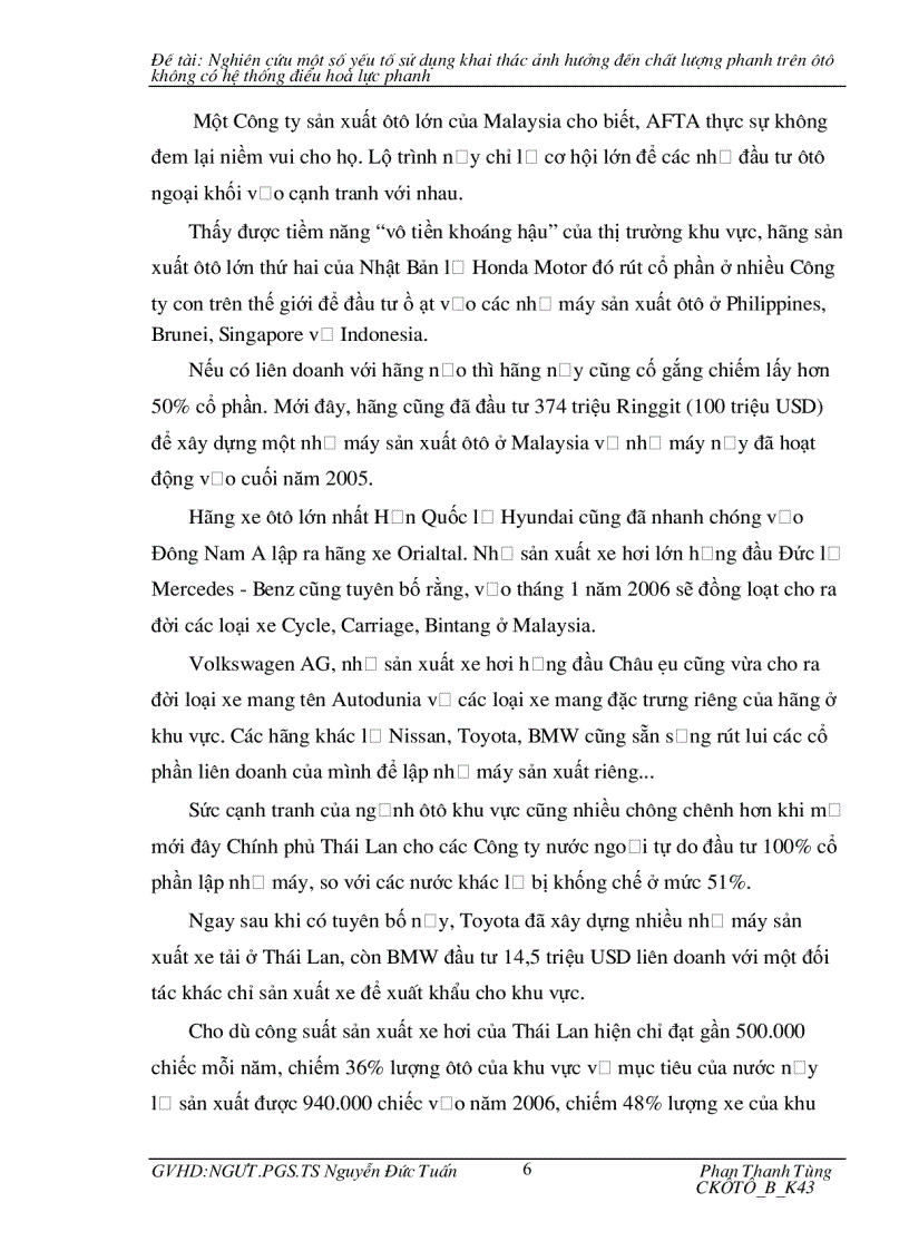 image for page Nghiên cứu một số yếu tố sử dụng khai thác ảnh hưởng đến chất lượng phanh trên ôtô không có hệ thống điều hoà lực phanh