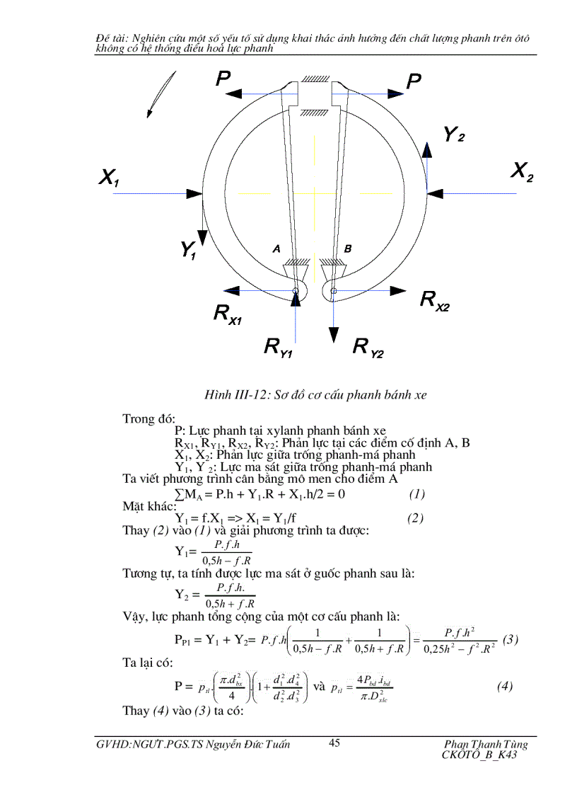 image for page Nghiên cứu một số yếu tố sử dụng khai thác ảnh hưởng đến chất lượng phanh trên ôtô không có hệ thống điều hoà lực phanh