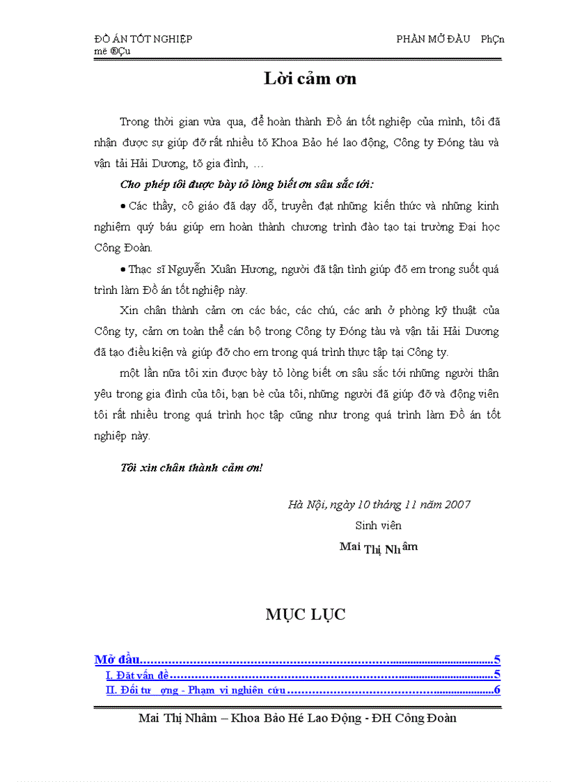 Thực trạng môi trưường và giải pháp cho công tác quản lý chất thải rắn tại công ty Đóng tàu và Vận tải Hải Dương