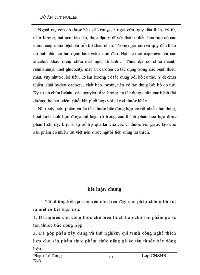 image for page Công nghệ chế biến gà ác tần thuốc bắc đóng hộp và theo dõi bảo quản sau 3 tháng