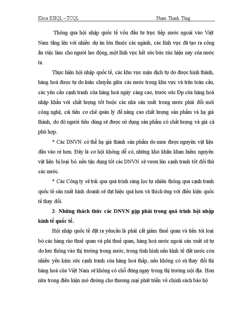 image for page Cơ hội và thách thức đối với DNVN trong quá trình hội nhập kinh tế quốc tế