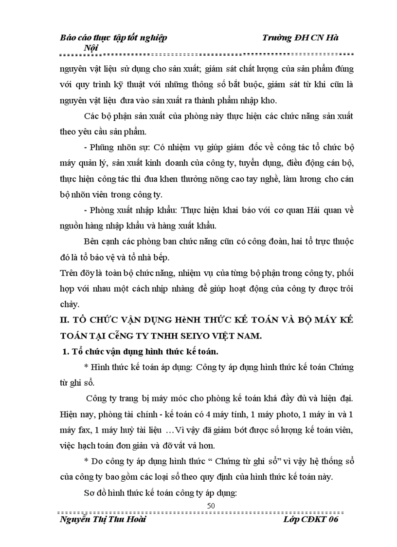 image for page Tổ chức công tác Hạch toán kế toán nguyên vật liệu, công cụ dụng cụ tại công ty Trách nhiệm hữu hạn Seiyo Việt Nam