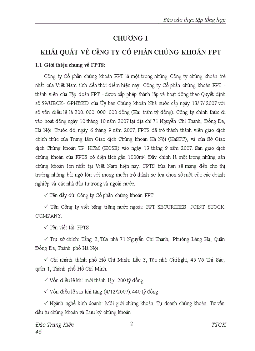 image for page Báo cáo thực tập Công ty Cổ phần chứng khoán FPT