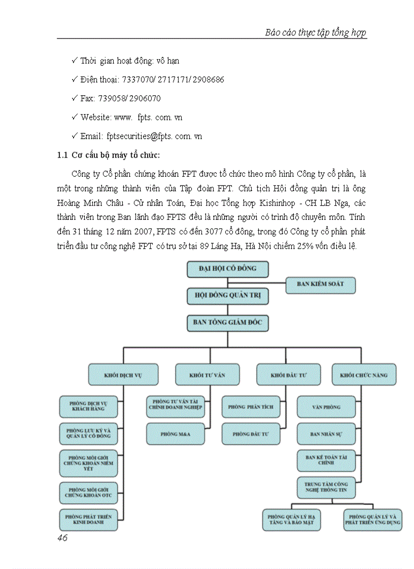 image for page Báo cáo thực tập Công ty Cổ phần chứng khoán FPT