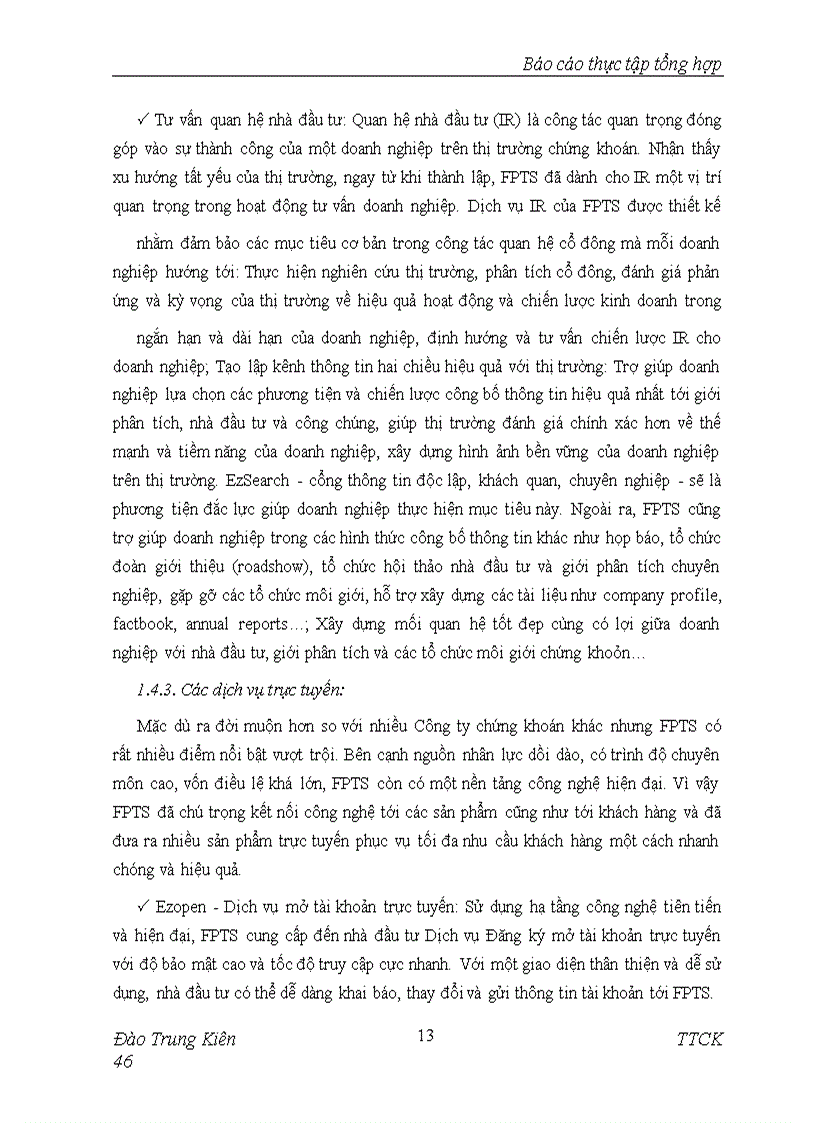 image for page Báo cáo thực tập Công ty Cổ phần chứng khoán FPT