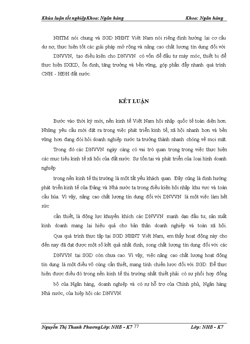 image for page Giải pháp nâng cao chất lượng tín dụng đối với DNVVN tại Sở giao dịch NHNT Việt Nam