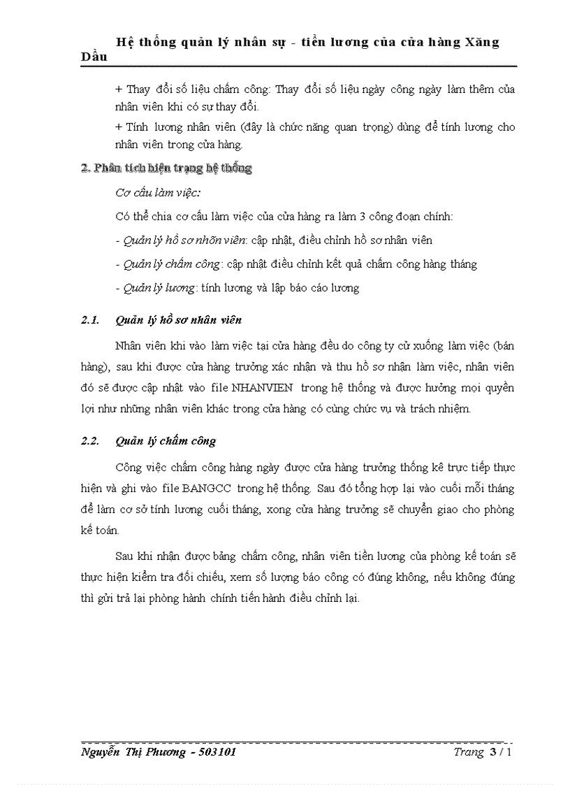 image for page Hệ thống quản lý nhân sự - tiền lương của cửa hàng Xăng Dầu