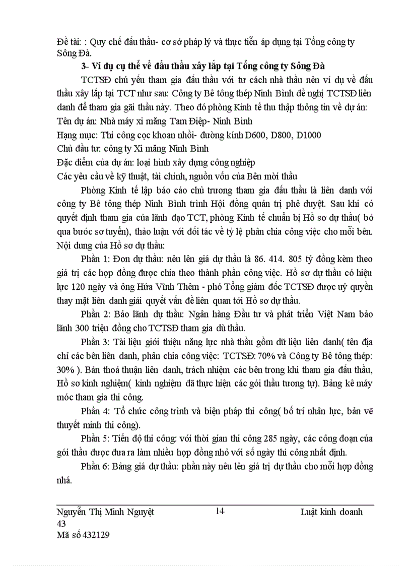 image for page Quy chế đấu thầu- cơ sở pháp lý và thực tiễn áp dụng tại Tổng công ty Sông Đà