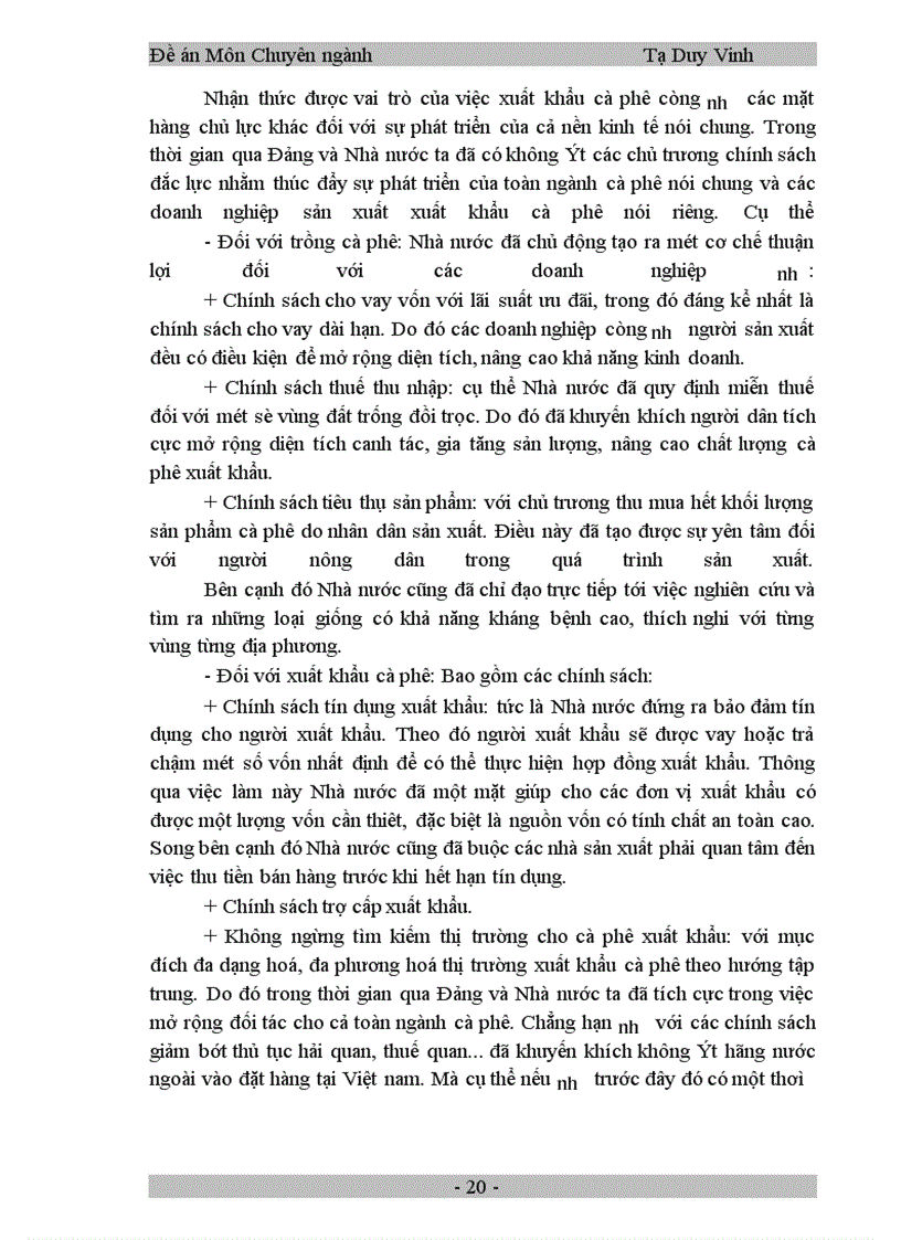 image for page Nghiên cứu một số các biện pháp cơ bản để thúc đẩy hoạt động xuất khẩu cà phê ở Việt Nam