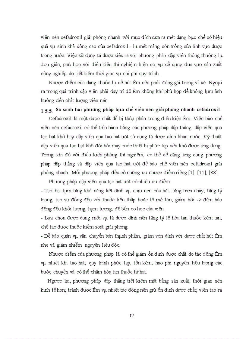 image for page Nghiên cứu bào chế viên nén cefadroxil giải phóng nhanh bằng phương pháp dập viên qua tạo hạt ớt