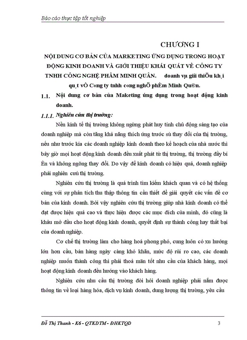 image for page Marketing ứng dụng trong hoạt động kinhdoanh và giới thiệu khái quát về Công ty TNHH công nghệ phẩm Minh Quân.