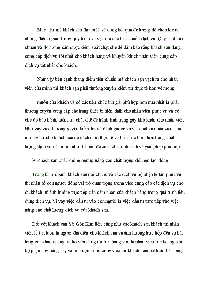 image for page Một số giải pháp nâng cao chất lượng dịch vụ của bộ phận lễ tân trong khách sạn sài gòn kim liên resort