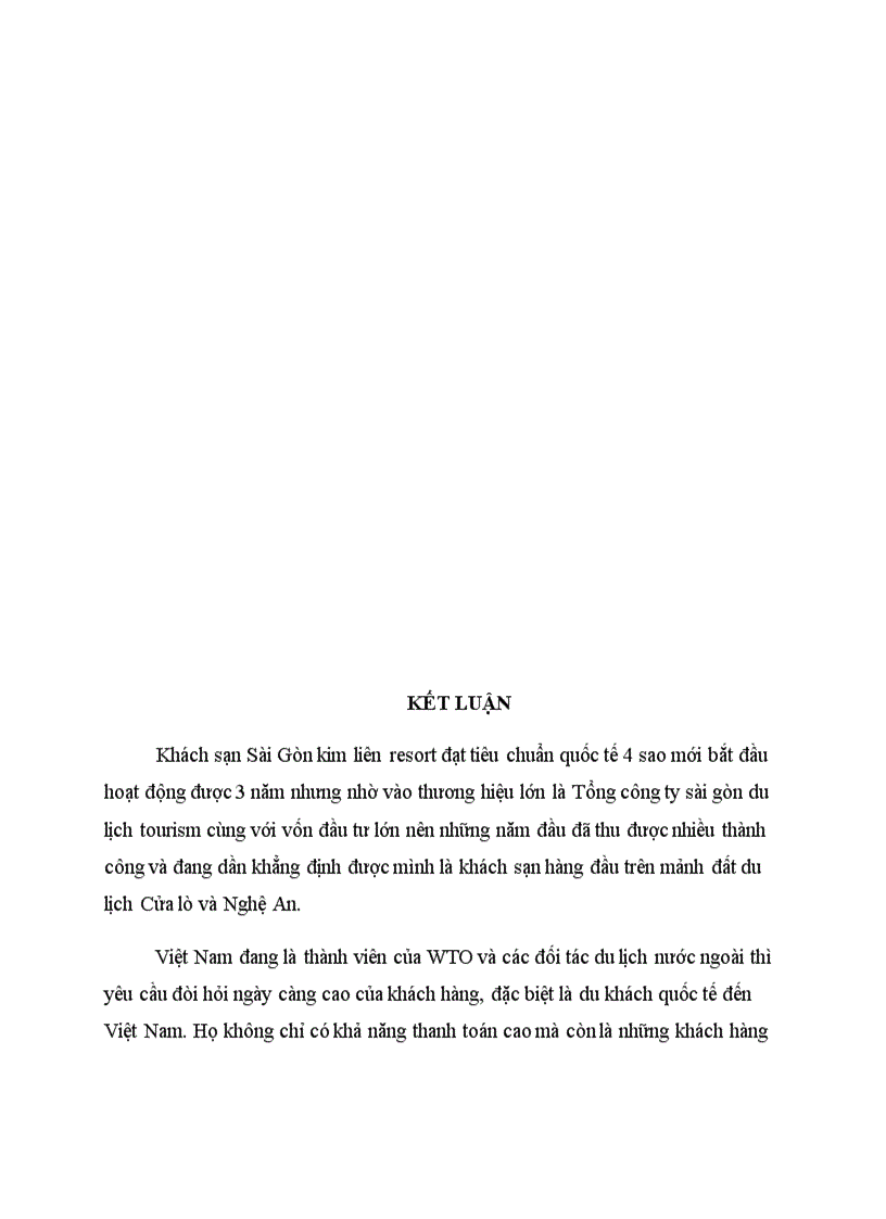 image for page Một số giải pháp nâng cao chất lượng dịch vụ của bộ phận lễ tân trong khách sạn sài gòn kim liên resort