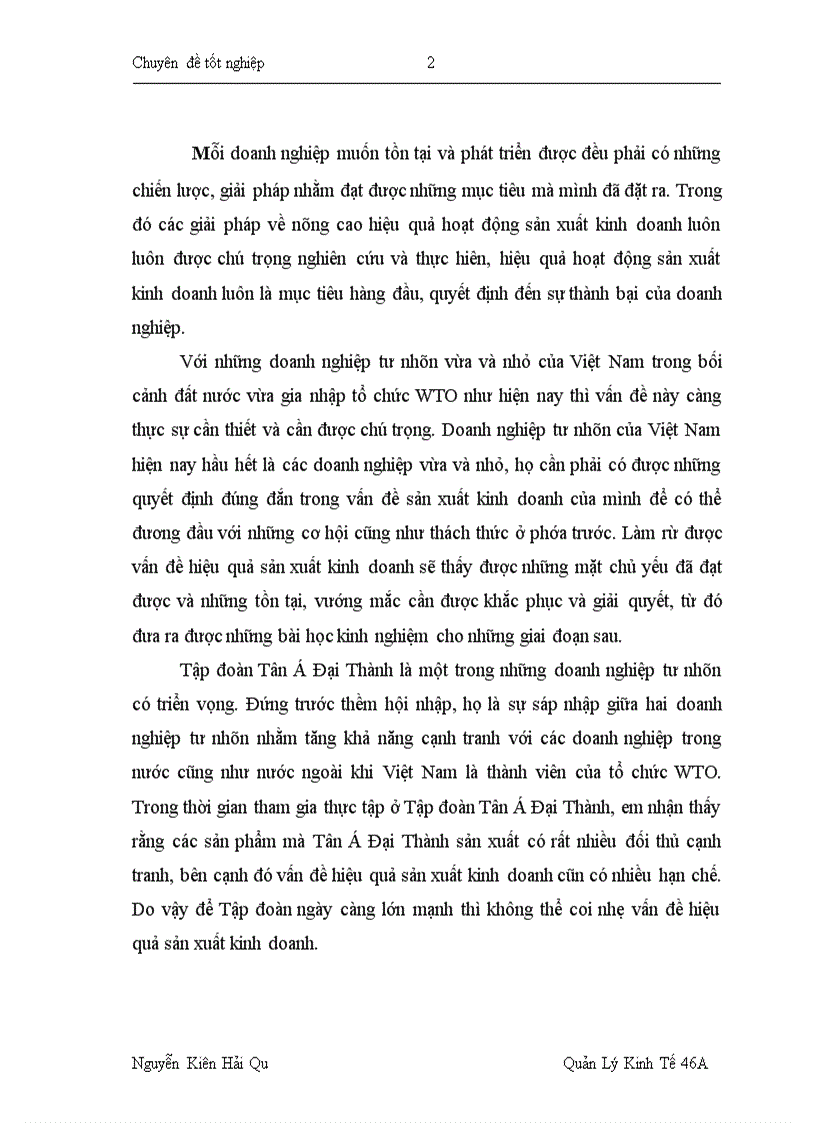 Một số giải phỏp nõng cao hiệu quả hoạt động sản xuất kinh doanh của Tập đoàn Tõn Á Đại Thành trong giai đoạn hiện nay