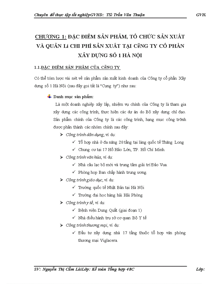 image for page Hoàn thiện kế toán chi phí sản xuất và tính giá thành sản phẩm xây lắp tại Công ty cổ phẩn Xây dựng số 1 Hà Nội