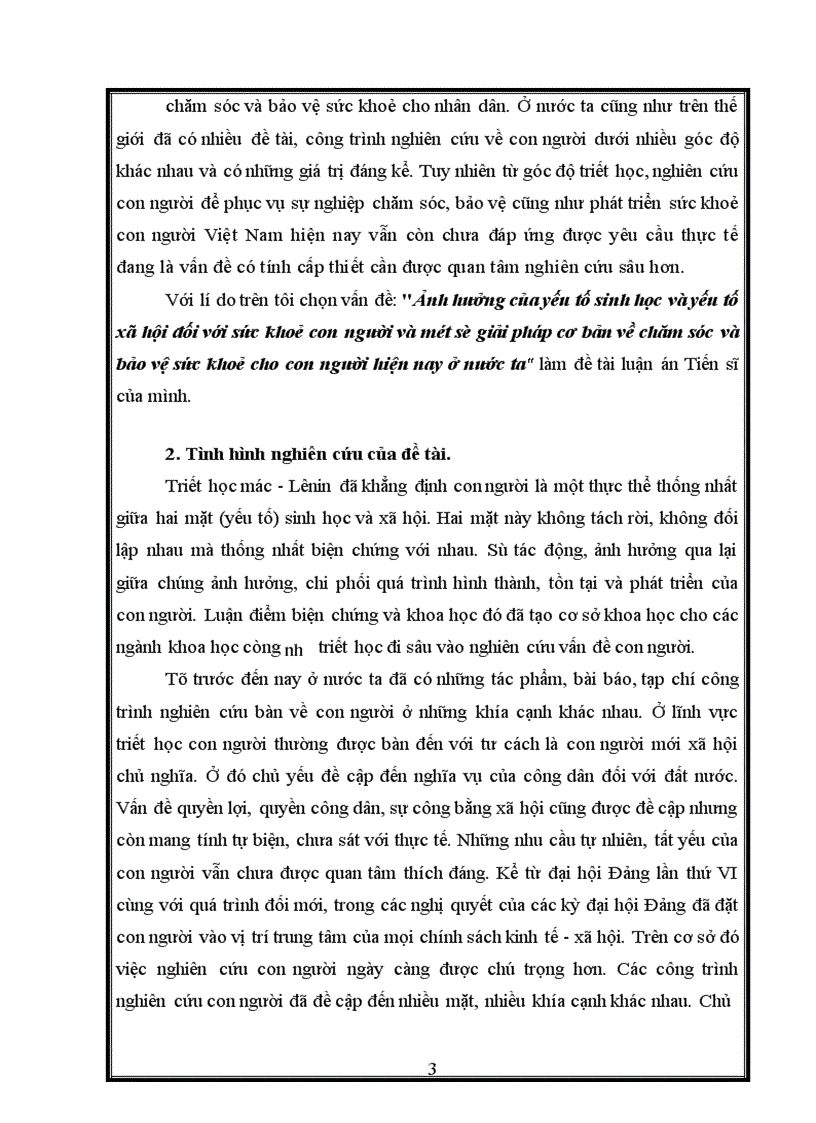 image for page Ảnh hưởng của yếu tố sinh học và yếu tố xã hội đến sức khoẻ con người và một số giải pháp cơ bản nhằm nâng cao sức khoẻ con người Việt Nam hiện nay