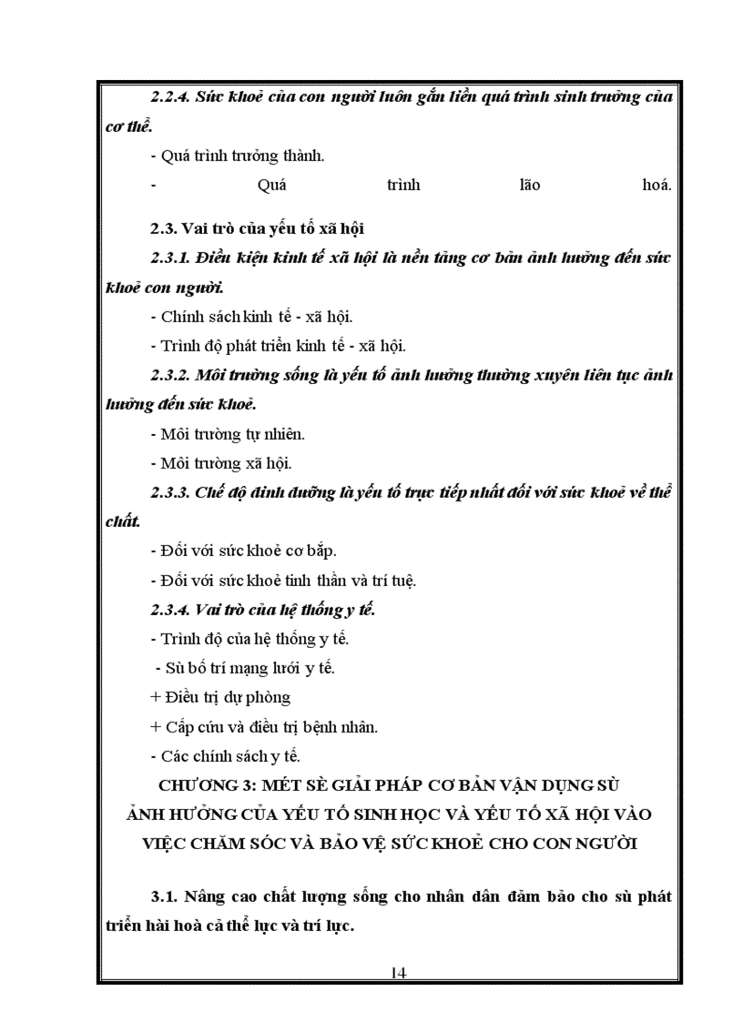 image for page Ảnh hưởng của yếu tố sinh học và yếu tố xã hội đến sức khoẻ con người và một số giải pháp cơ bản nhằm nâng cao sức khoẻ con người Việt Nam hiện nay