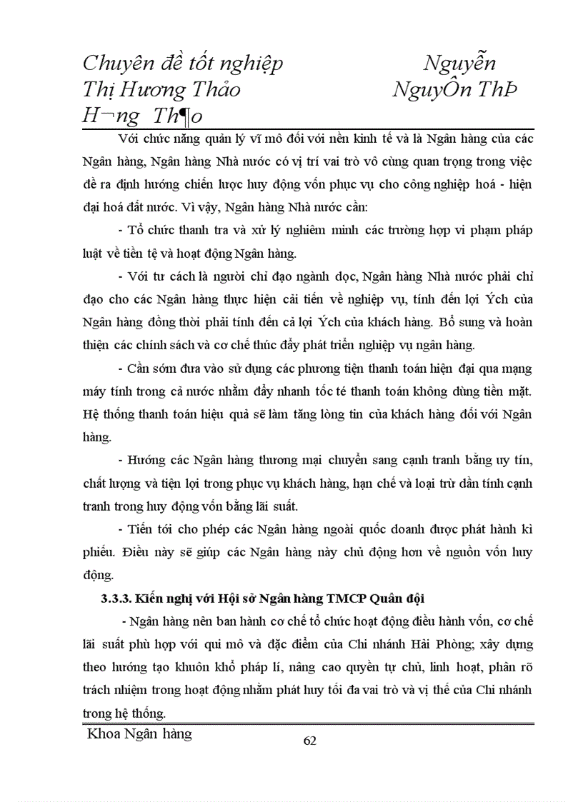image for page Hoạt động huy động vốn tại Ngân hàng Thương mại Cổ phần Quân đội chi nhánh Hải Phòng - thực trạng và giải pháp
