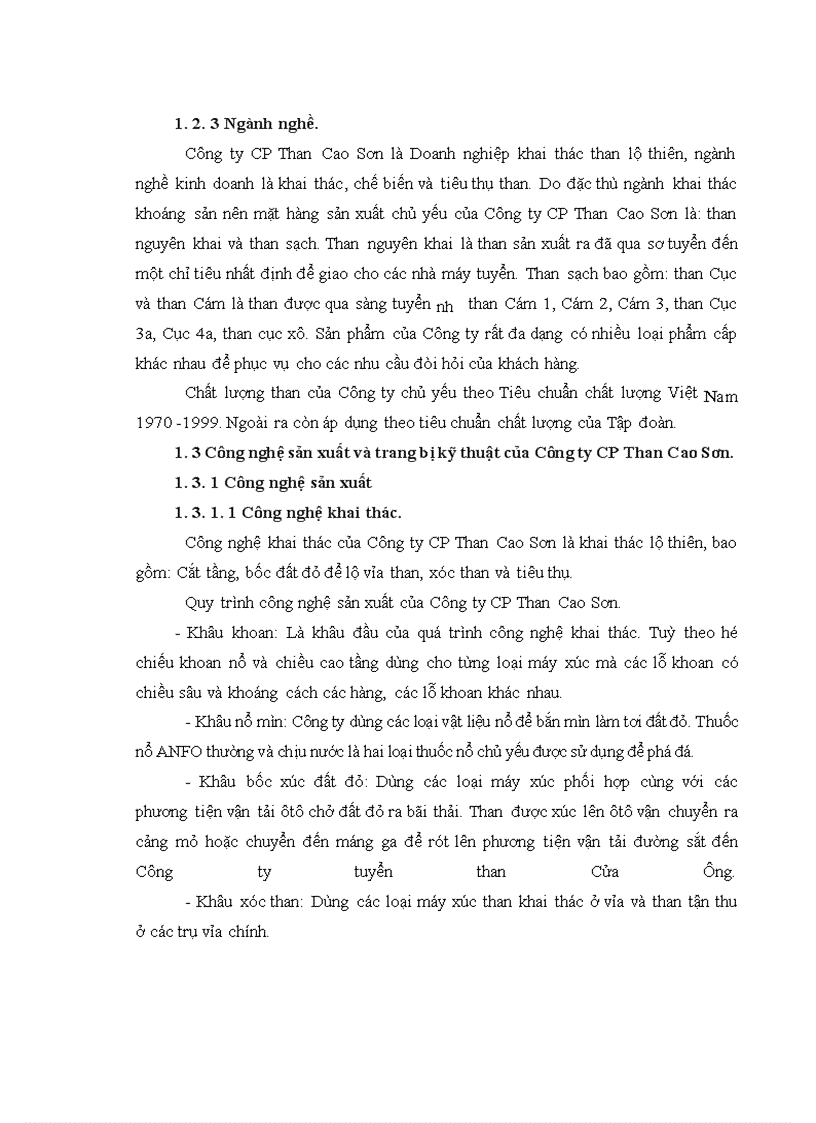 image for page Báo cáo về Công ty CP Than Cao Sơn