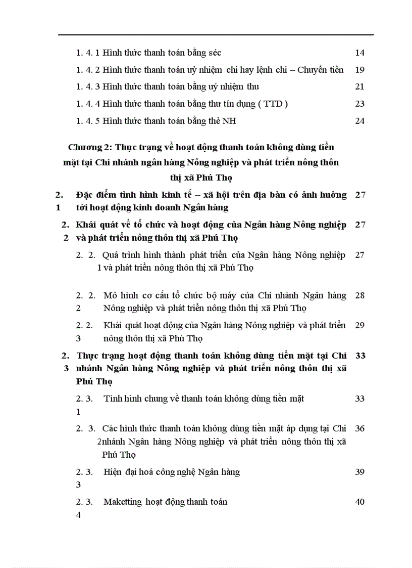 image for page Một số giải pháp nhằm mở rộng và phát triển hoạt động thanh toán không dùng tiền mặt tại chi nhánh Ngân hàng nông nghiệp và phát triển nông thôn thị xã Phú Thọ tỉnh Phú Thọ