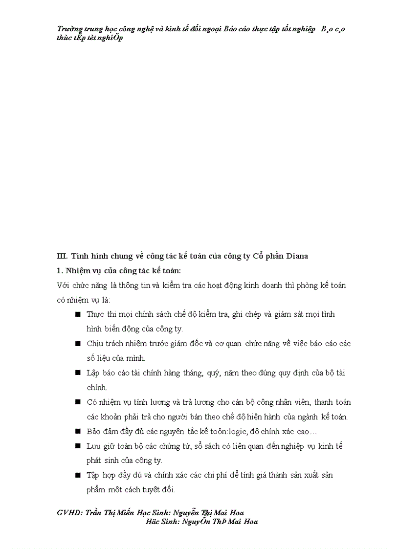 image for page Báo cáo về công ty Cổ phần Diana.