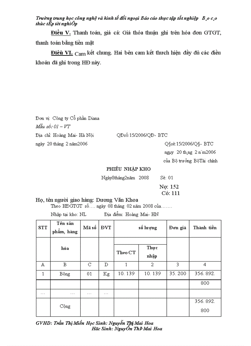 image for page Báo cáo về công ty Cổ phần Diana.