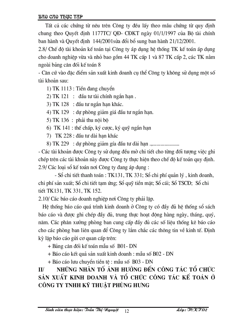 image for page Hạch toán nguyên vật liệu, công cụ dụng cụ ở doanh nghiệp sản xuất ở Công ty TNHH kỹ thuật Phùng Hưng.