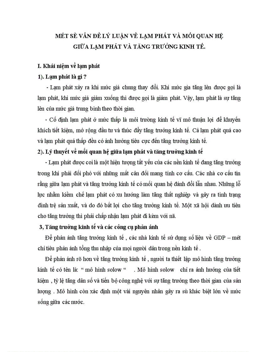 image for page Lạm phát và mối quan hệ giữa lạm phát và tăng trưởng kinh tế cũng như đưa ra một số gợi ý về hướng điều tiết vĩ mô của Việt Nam trong thời gian tới