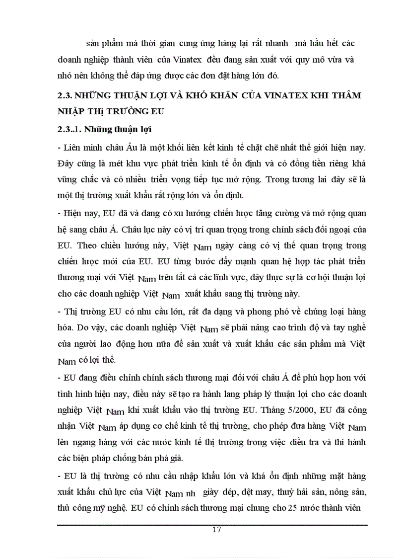 image for page Công ty vinatex thâm nhập thị trường eu