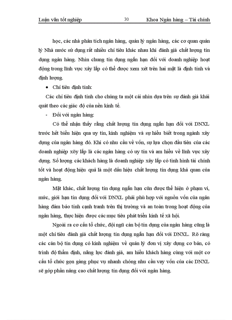 image for page Nâng cao chất lượng tín dụng ngắn hạn đối với doanh nghiệp hoạt động trong lĩnh vực xây lắp tại Chi nhánh Ngân hàng Đầu tư và Phát triển Cầu Giấy