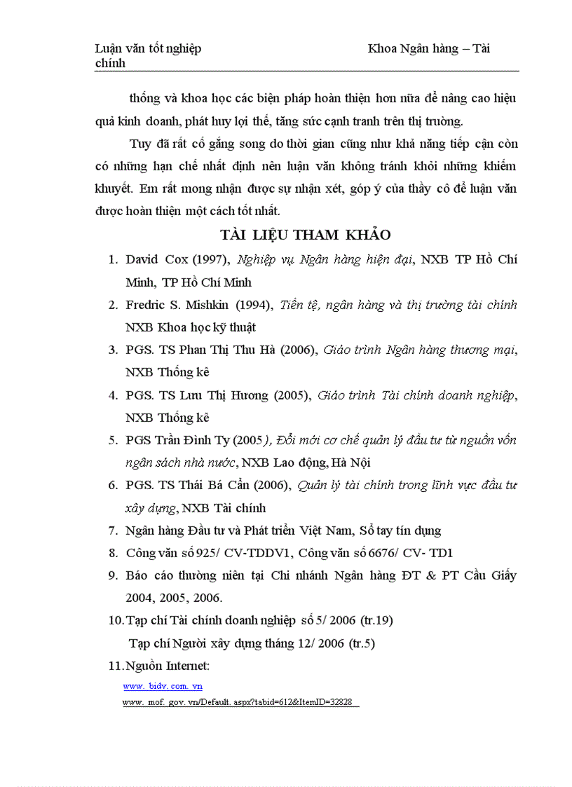 image for page Nâng cao chất lượng tín dụng ngắn hạn đối với doanh nghiệp hoạt động trong lĩnh vực xây lắp tại Chi nhánh Ngân hàng Đầu tư và Phát triển Cầu Giấy