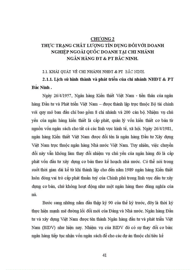image for page Giải pháp nâng cao chất lượng tín dụng đối với các doanh nghiệp ngoài quốc doanh tại chi nhánh ngân hàng đầu tư và phát triển Bắc Ninh