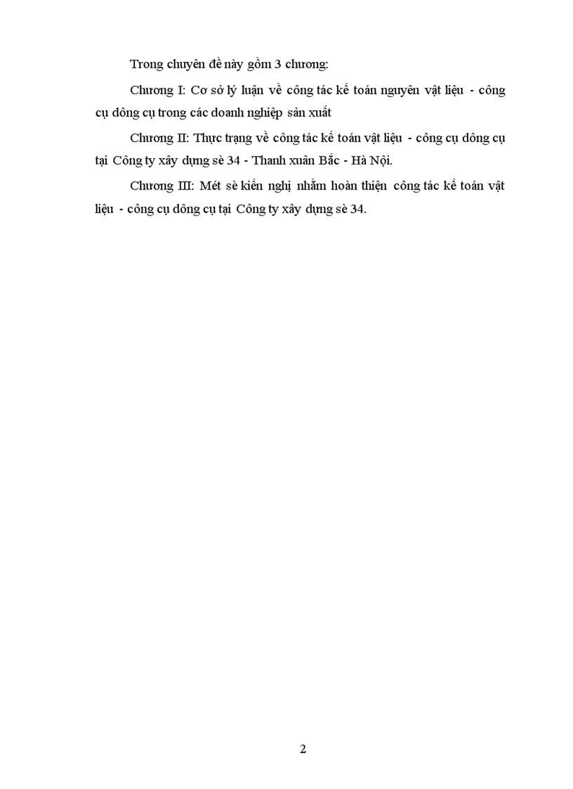 image for page Thực trạng về công tác kế toán vật liệu - công cụ dụng cụ tại Công ty xây dựng số 34 - Thanh xuân Bắc - Hà Nội