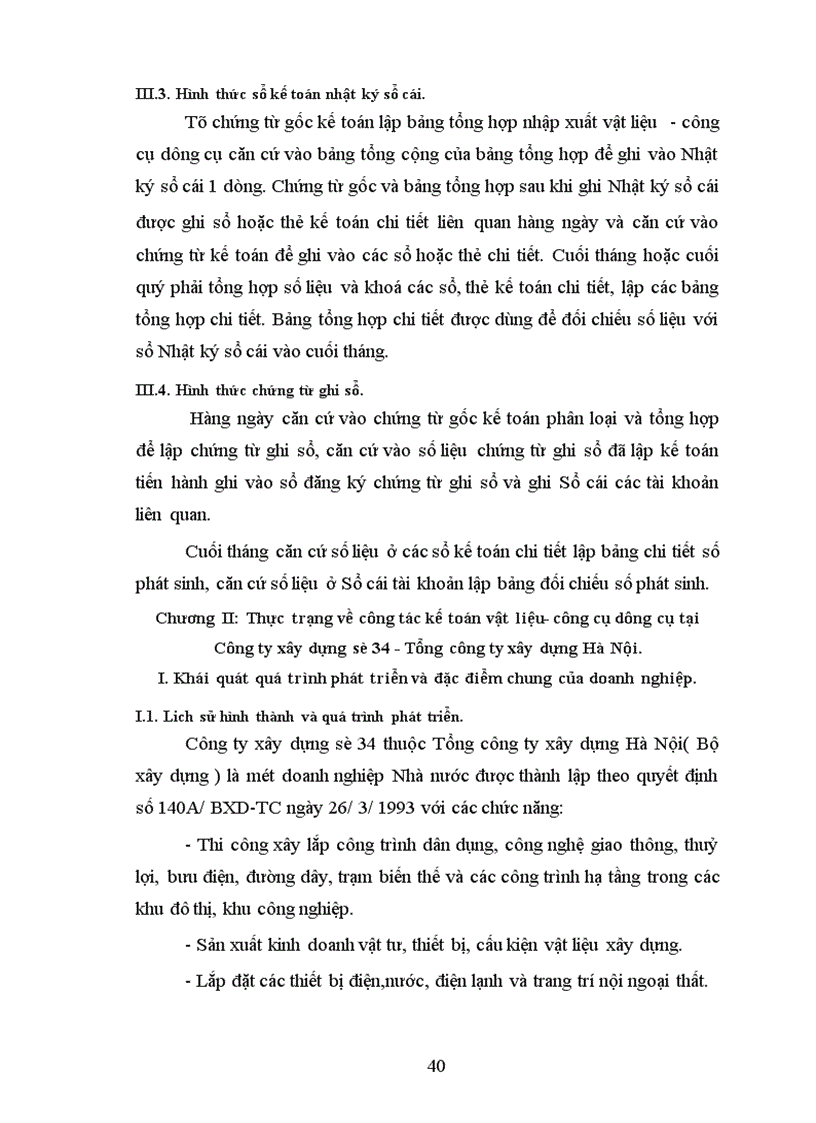 image for page Thực trạng về công tác kế toán vật liệu - công cụ dụng cụ tại Công ty xây dựng số 34 - Thanh xuân Bắc - Hà Nội
