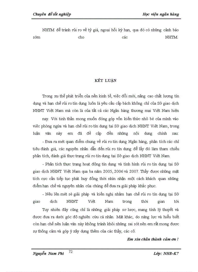 image for page Giải pháp phòng ngừa và hạn chế rủi ro tín dụng tạí Sở giao dịch NHNT Việt Nam