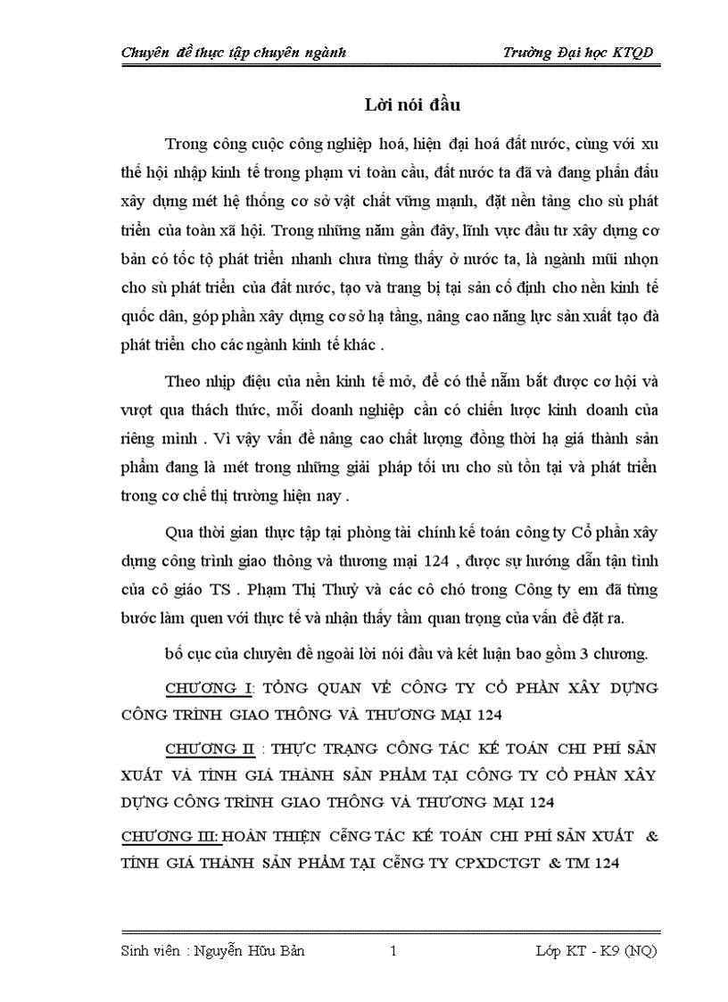 image for page Hoàn thiện công tác tập hợp chi phí sản xuất và tính giá thành sản phẩm tại công ty cổ phần xây dựng công trình giao thông và thương mại 124