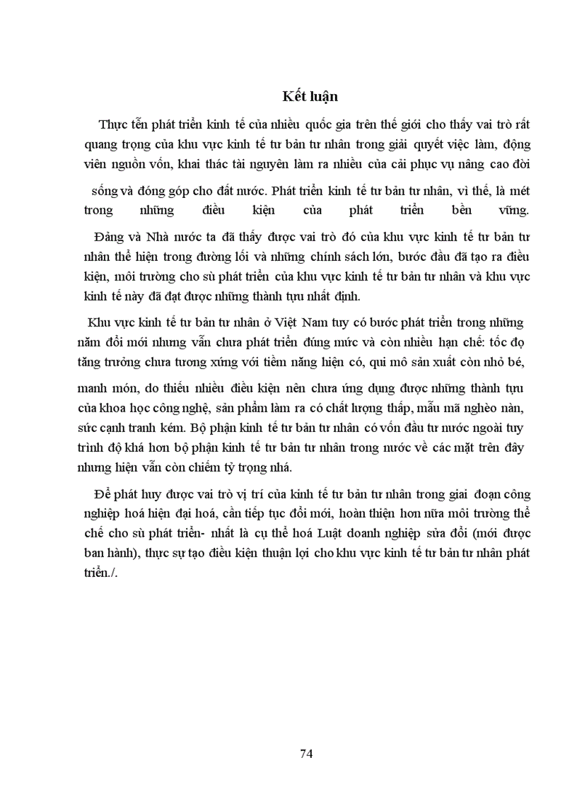 image for page Vai trò, thực trạng của kinh tế tư bản tư nhân, đánh giá kinh tế tư bản tư nhân và một số phương hướng giải pháp.