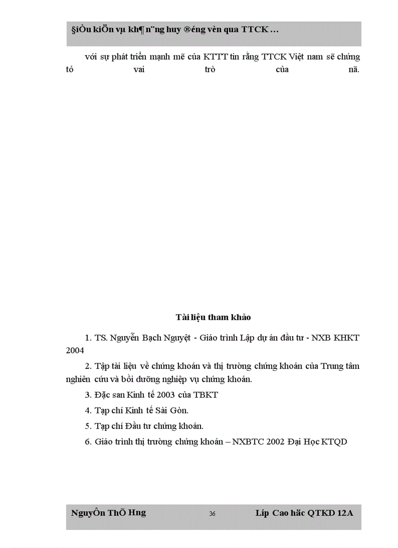image for page Điều kiện và khả năng huy động vốn qua thị trường chứng khoán của doanh nghiệp Việt Nam trong cơ chế thị trường