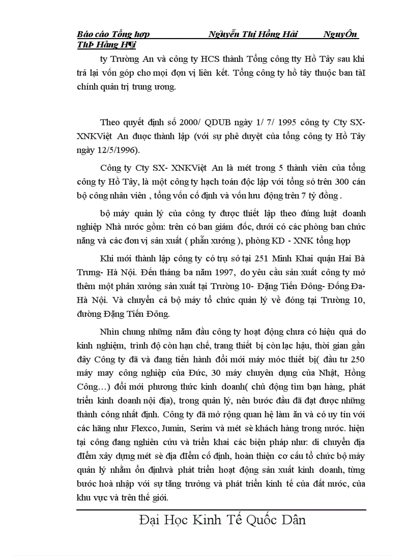 image for page Báo cáo thực tập tại tại Công ty SX- XNKViệt An